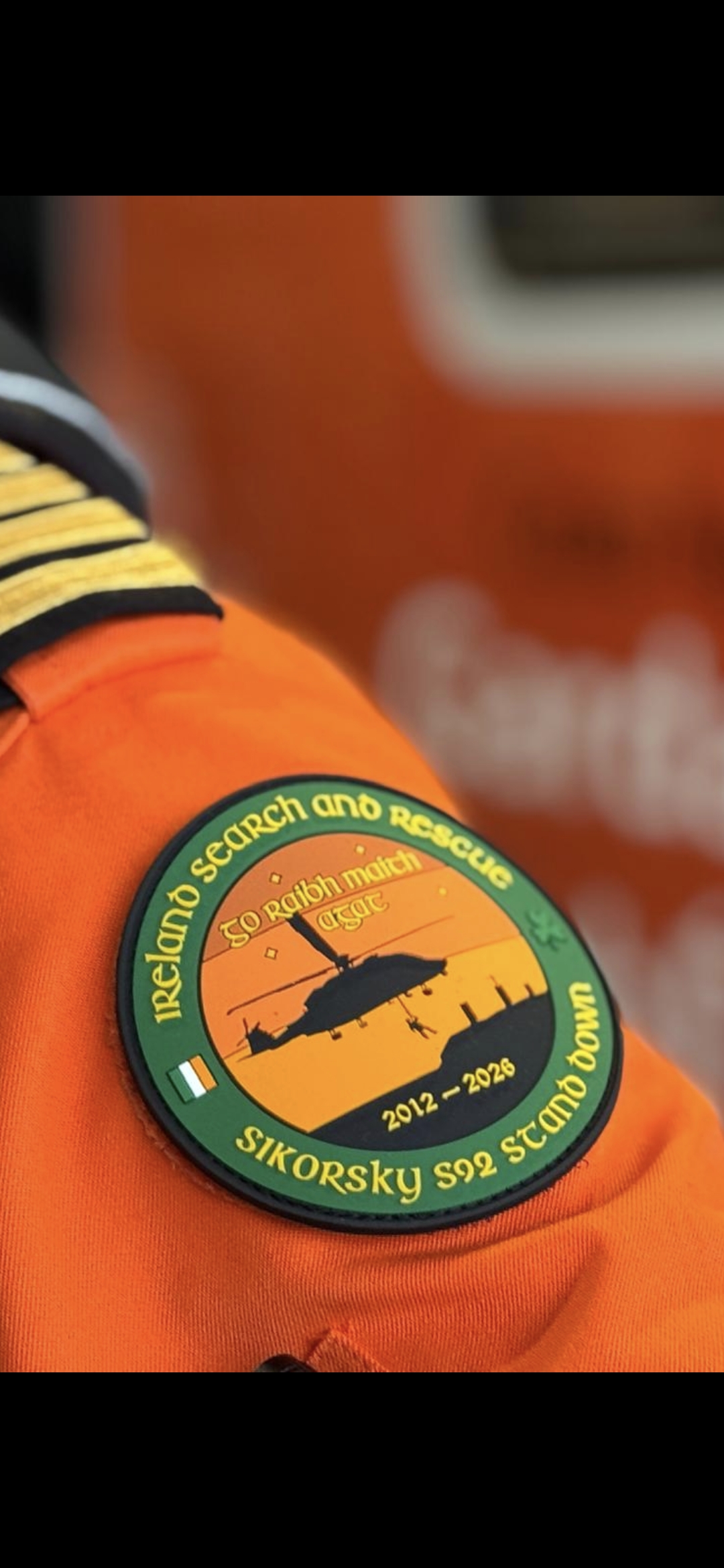 Ireland Sikorsky S92 Search and Rescue Stand Down PVC Patch - Image 3