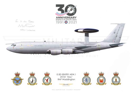 MPUK 24 8 Squadron RAF E-3D Sentry Signed Print