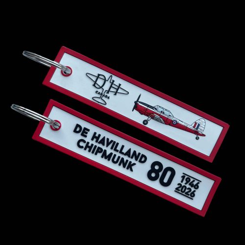 Chipmunk 80th PVC Keyring - Red/White