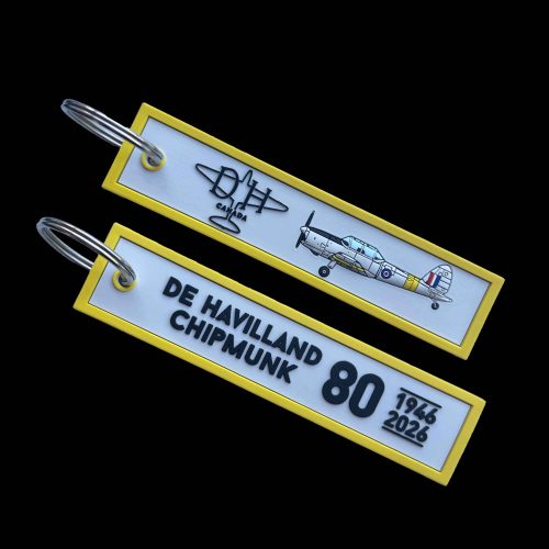 Chipmunk 80th PVC Keyring - Yellow/Silver