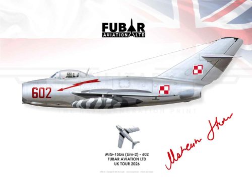 MiG 15bis '602' SIGNED Print