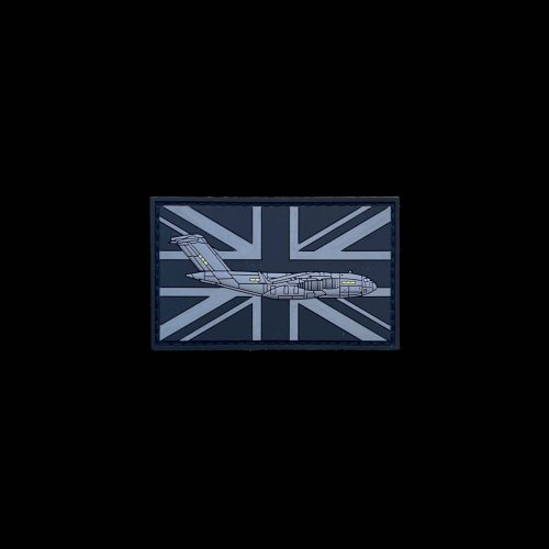 99 Sqn C-17 25 Years Black/Silver Union Jack PVC Patch